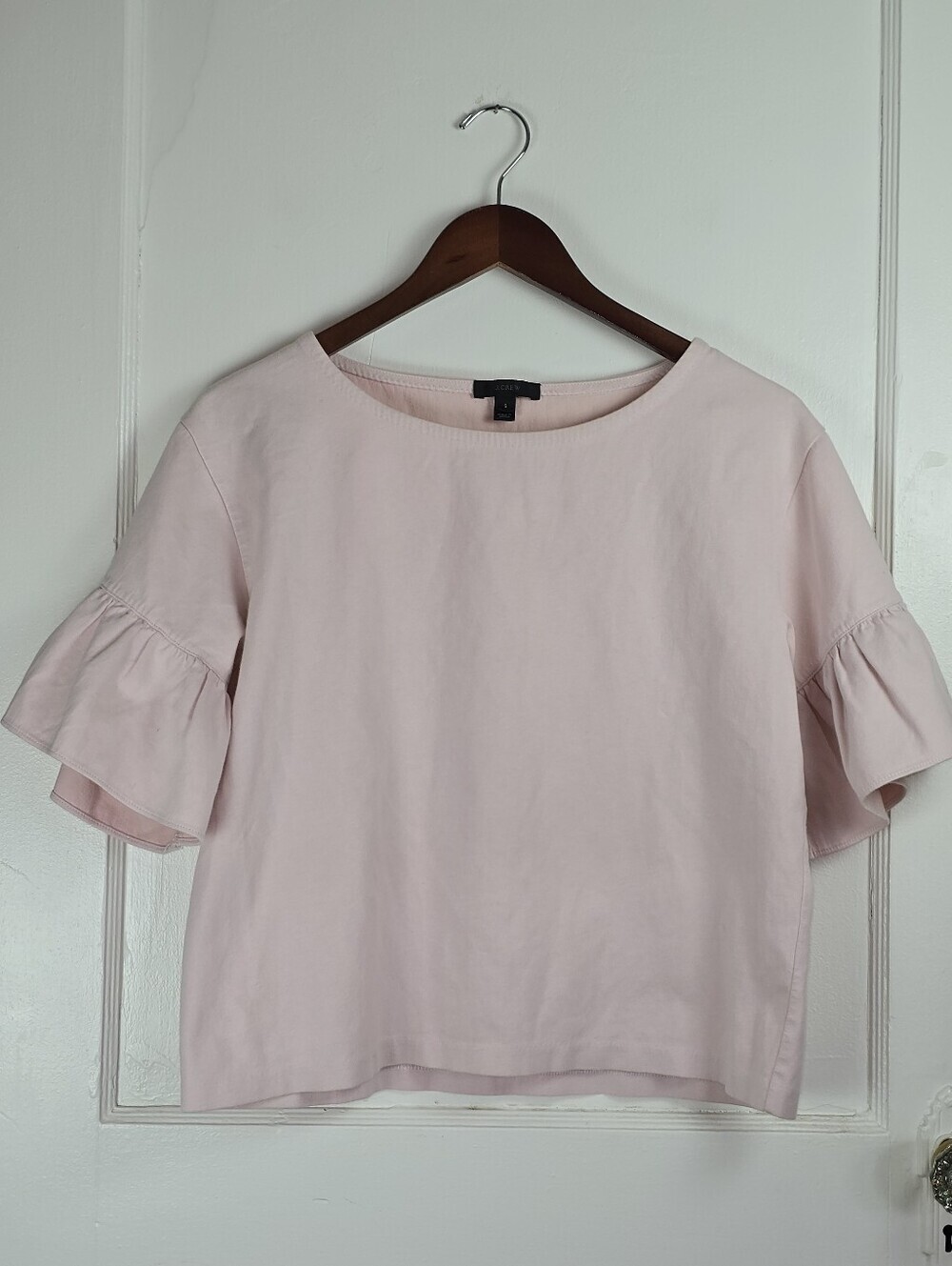 J. Crew Pink Cotton Bell Sleeve Top S